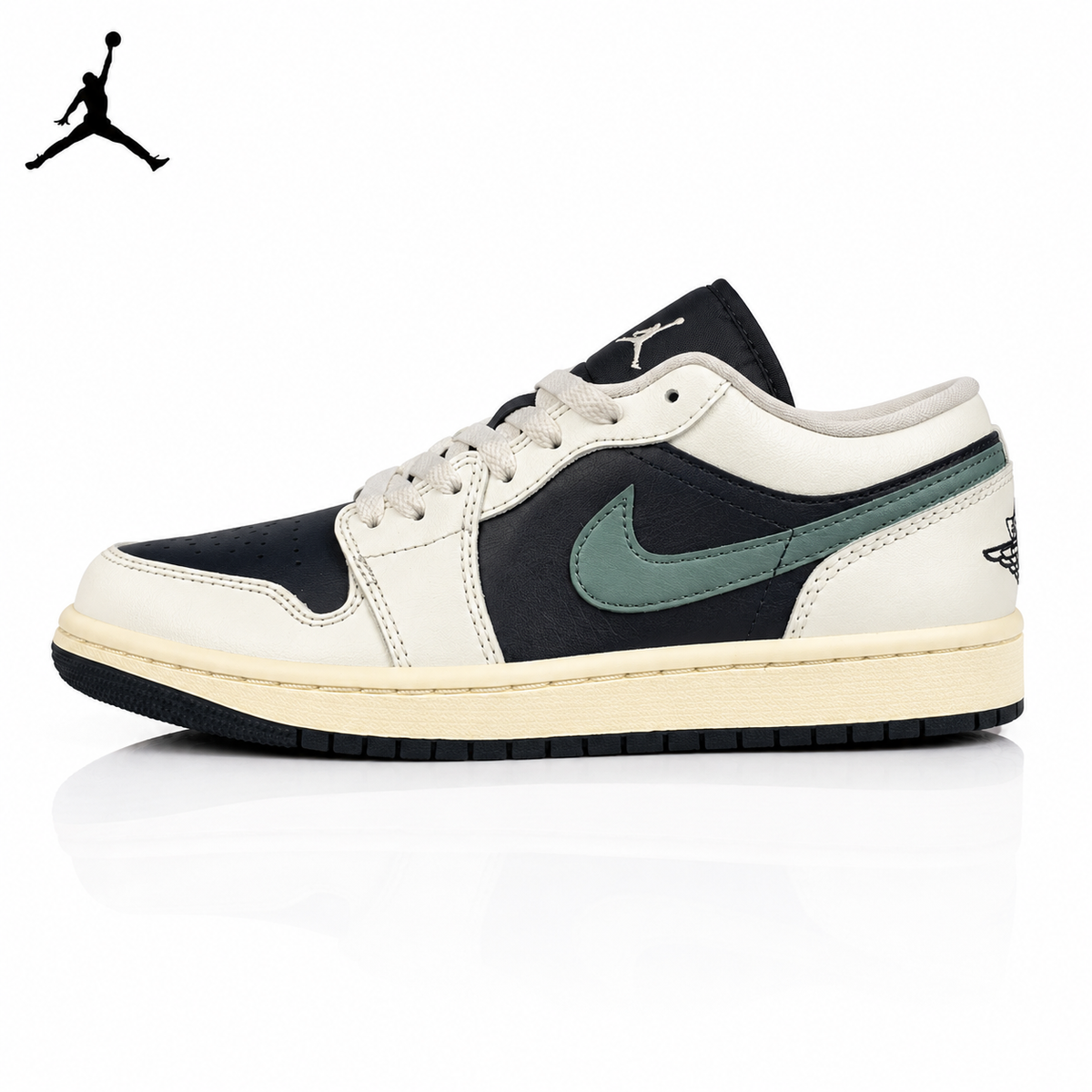 Air Jordan 1 Low Black/Green Unisex Sneakers DC0774-001