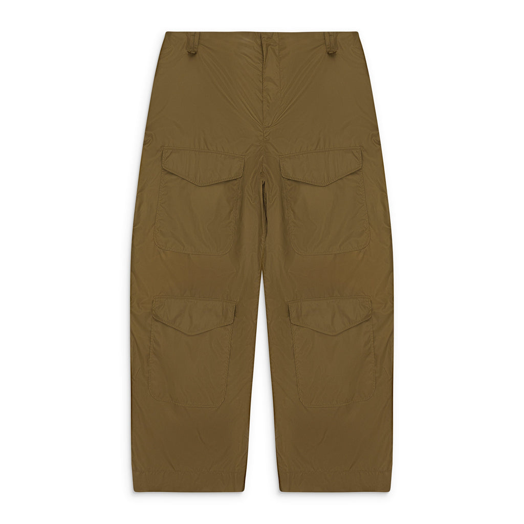 GREEN MULTI POCKET TECH NYLON CARGO TROUSERS
