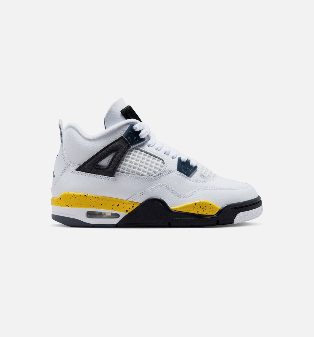 Air Jordan 4 Retro Rare Air Tour Yellow Grade School – White/Dark Blue Grey/Black/Tour Yellow