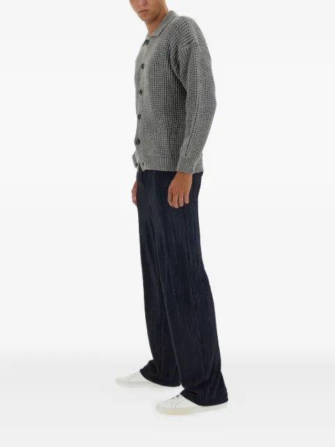 Family First buttoned waffle cardigan