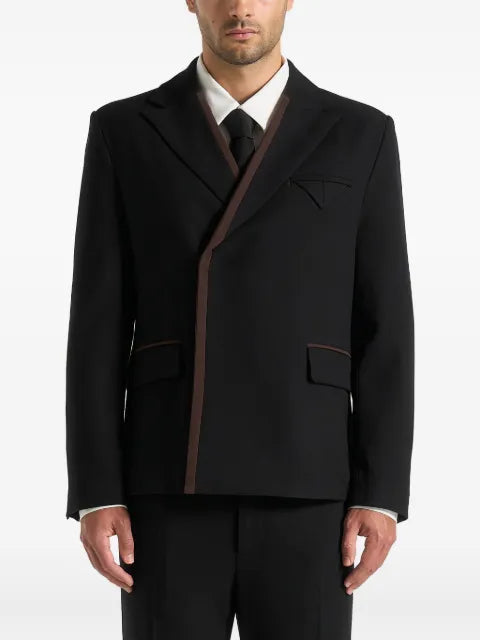 Manière De Voir Alec double breasted suit jacket with contrast lapel