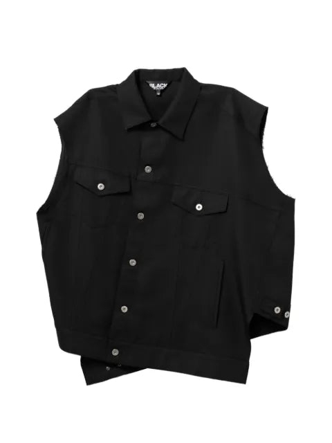 Black Comme Des Garçons asymmetric sleeveless gilet
