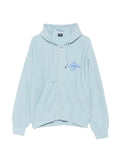 Stüssy garment-dyed logo-print zip-up hoodie