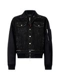 DSQUARED2 black aviator hybrid jean jacket