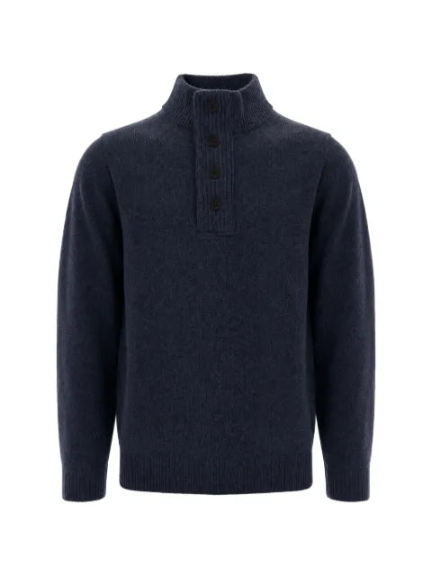 Barbour button-up elbow-patch sweater