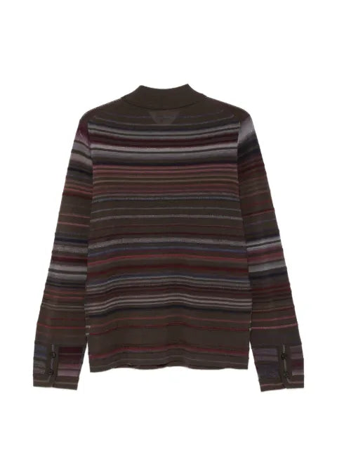 Paul Smith textured stripe merino wool cardigan