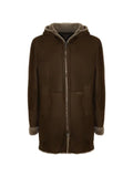VOLFAGLI hooded fur-trimmed coat