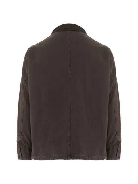 Emporio Armani logo-plaque cotton jacket