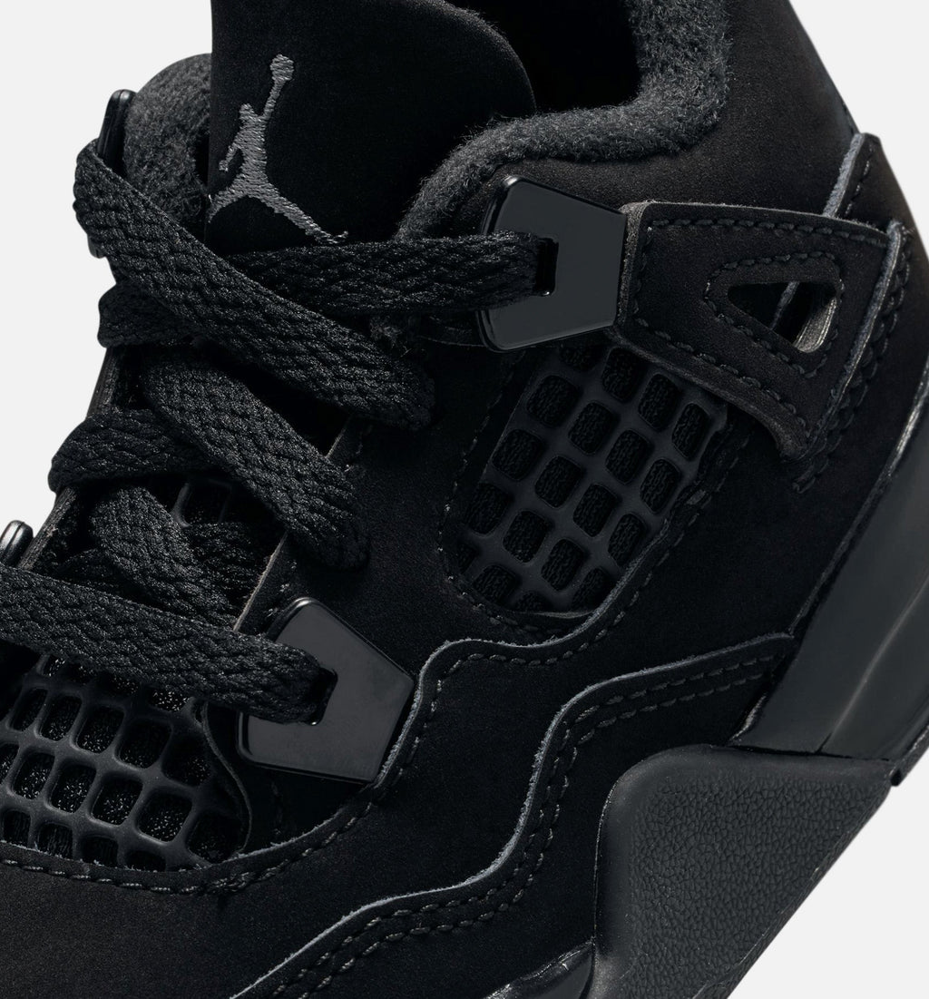 Air Jordan 4 Retro Black Cat Infant/Toddler Lifestyle Shoe - Black/Black/Light Graphite