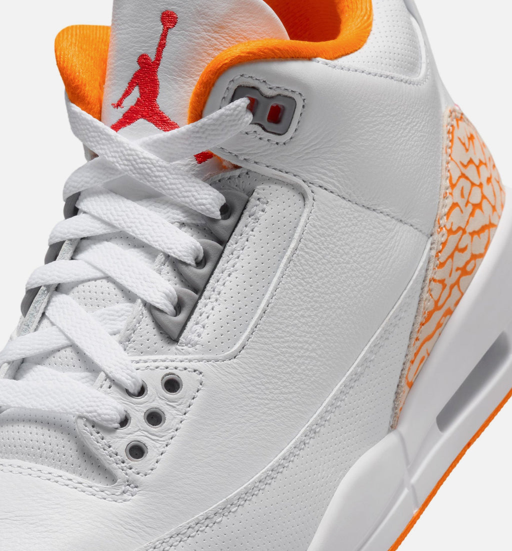 Air Jordan 3 Retro Womens Lifestyle Shoe - White/Orange