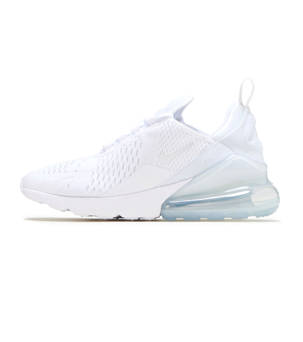Big Kid's Nike Air Max 270 White/White-Metallic Silver (943345 103)