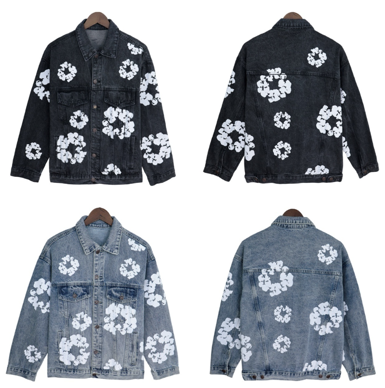 Denim Tears Cotton Wreath Denim Jacket – Black / Blue