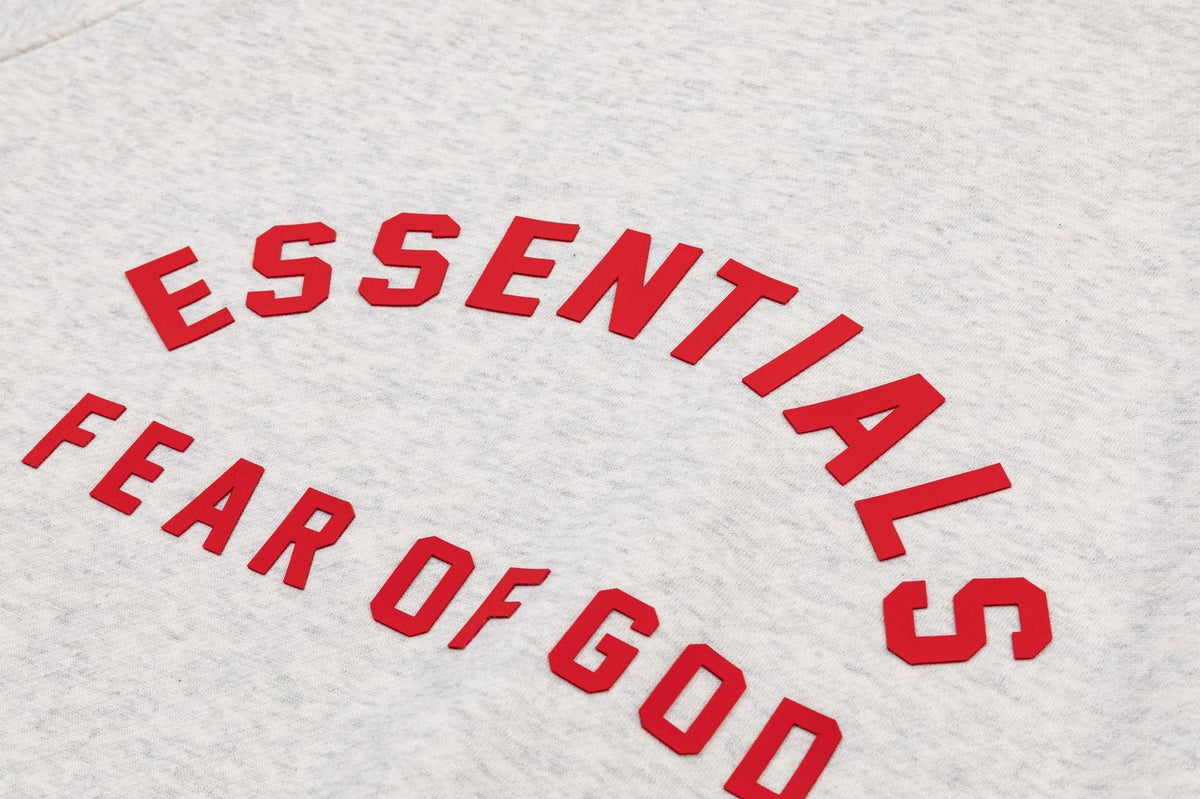 Fear of God Essentials Red Rubber Letter Pullover Hoodie Unisex