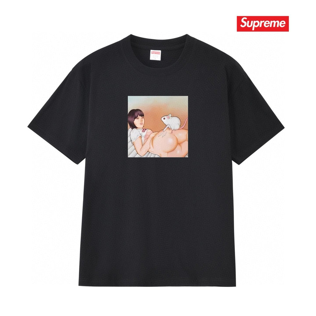 Supreme Anime-Style Graphic Short-Sleeve T-Shirt