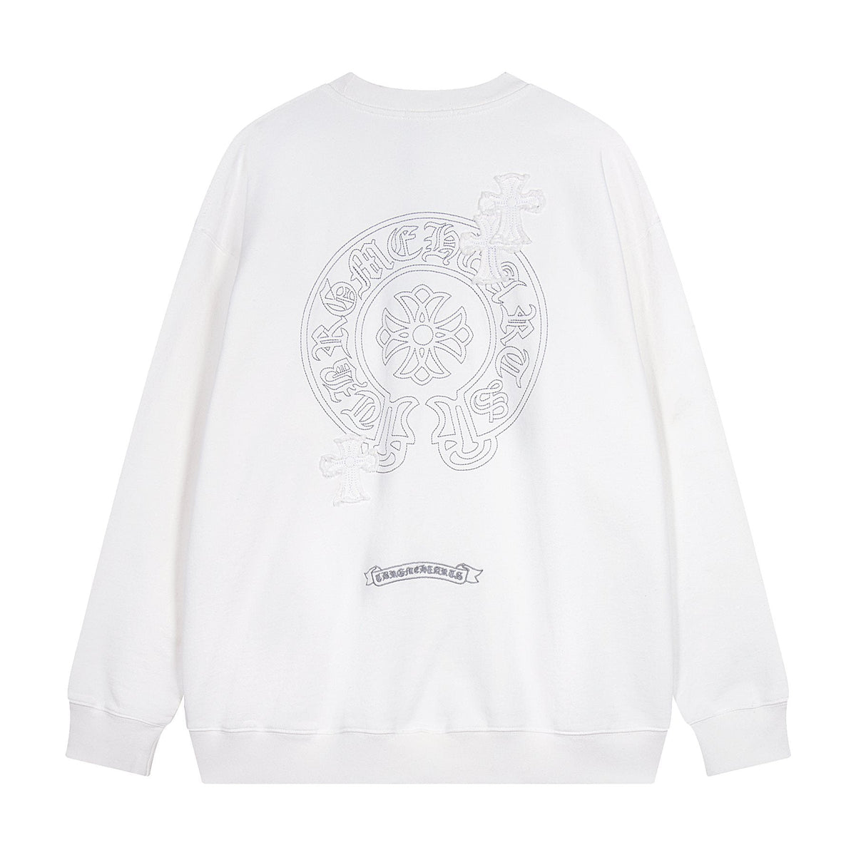 Chrome Hearts Rhinestone Horseshoe Applique Crewneck Sweatshirt