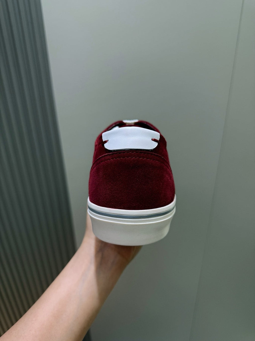 Brunello Cucinelli Burgundy Suede Low-Top Sneakers