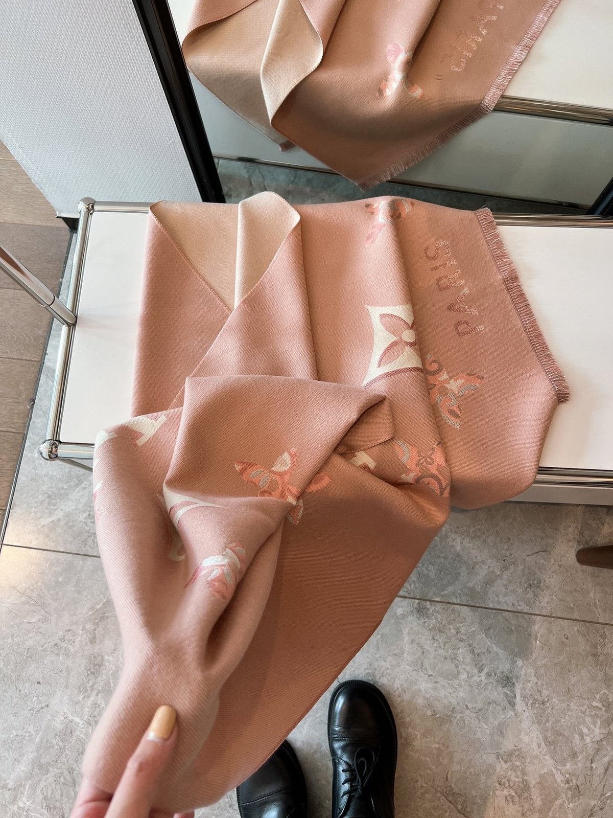 Louis Vuitton Monogram Fringed Shawl