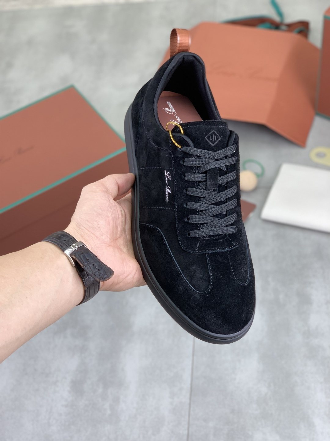 Loro Piana Paneled Low-Top Lace-Up Shoes