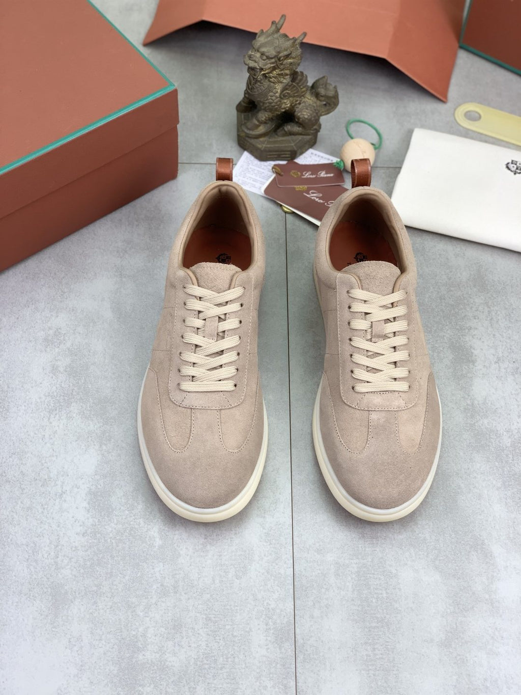 Loro Piana Paneled Low-Top Lace-Up Shoes