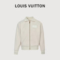 Louis Vuitton LV Monogram Jacquard Fleece Stand Collar Jacket Cream