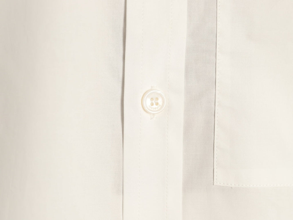Burberry Equestrian Pocket-Detail Long-Sleeve Shirt - Cream